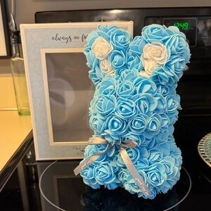 Blue Rose Teddy Bear